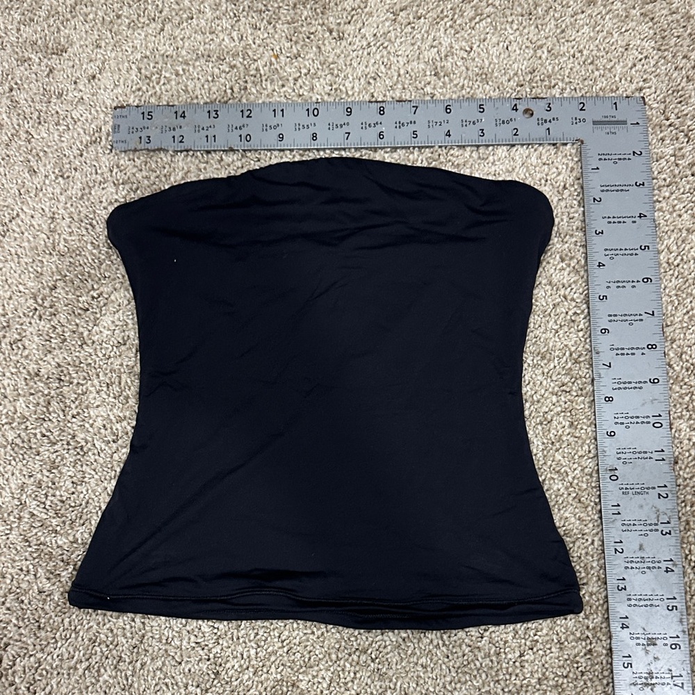 Black Strapless Crop Top